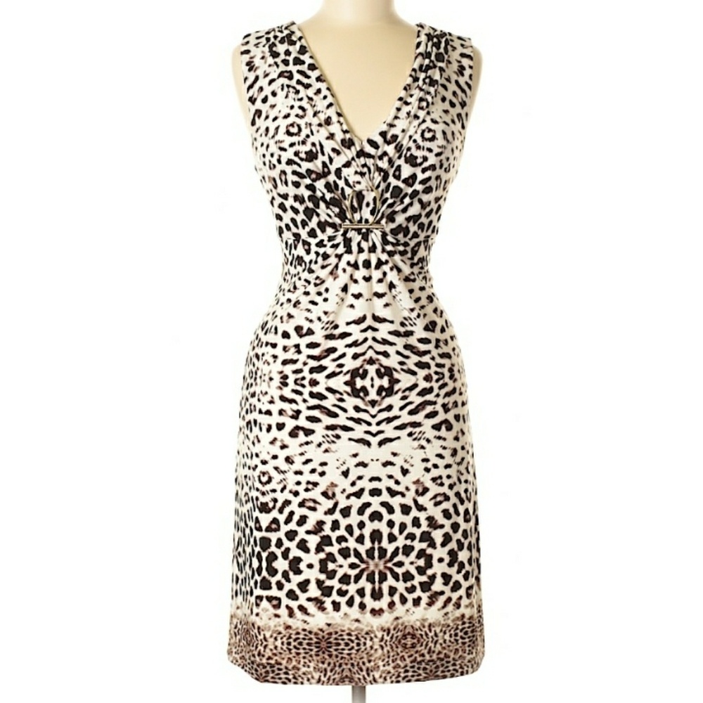 NWT Ivanka Trump Animal Print Sleeveless Dress